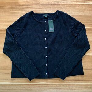 Wild Fable Junior Teens Button-Up Black Ribbed Cardigan Sweater Plus Size 2X